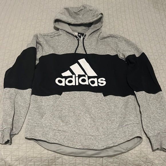 Mens Adidas Black and Gray Hoodie. - Picture 1 of 1